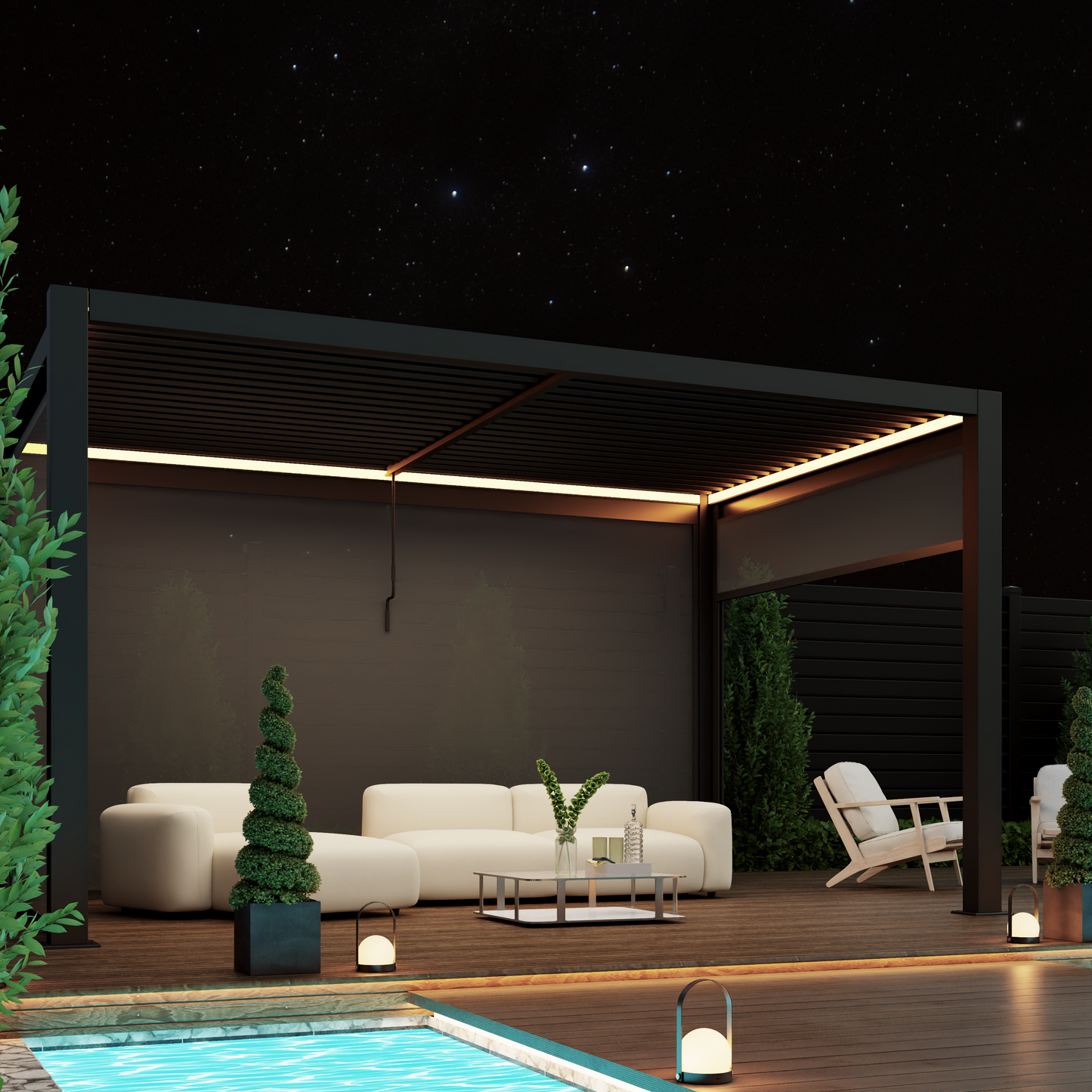 PergoLIFE Lite Aluminium Pergola With LED Lighting