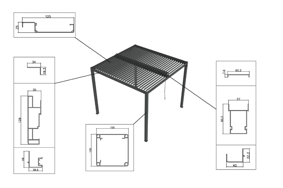 PergoLIFE Lite Aluminium Pergola With LED Lighting