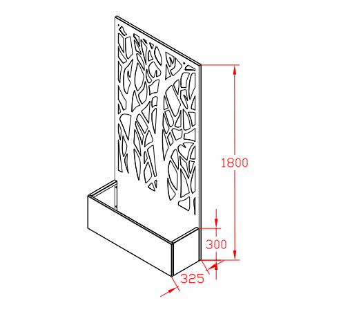 Marrakesh 180cm Aluminium Planter With Decorative Screen