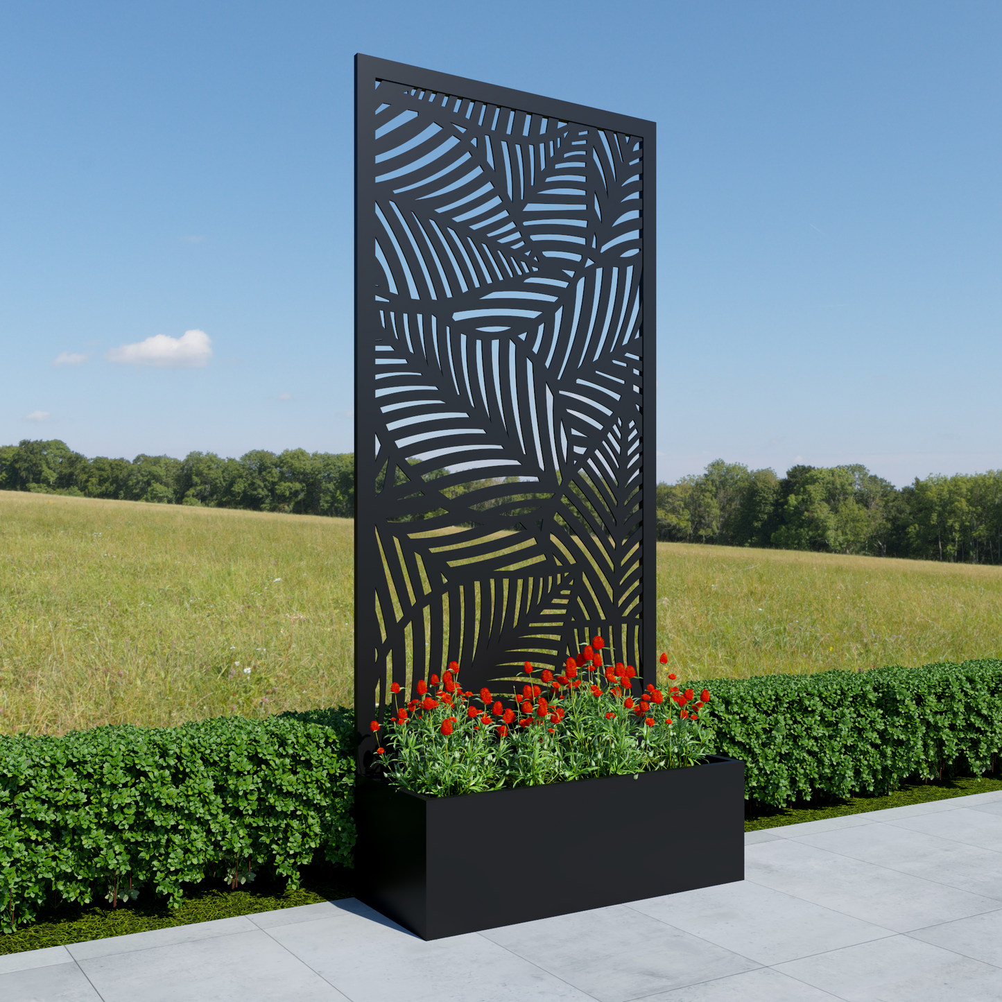 Blooms 180cm Aluminium Planter With Decorative Screen