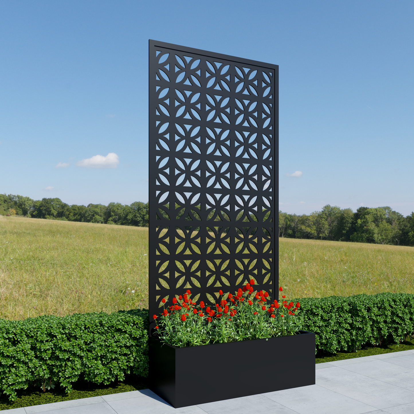 Marrakesh 180cm Aluminium Planter With Decorative Screen